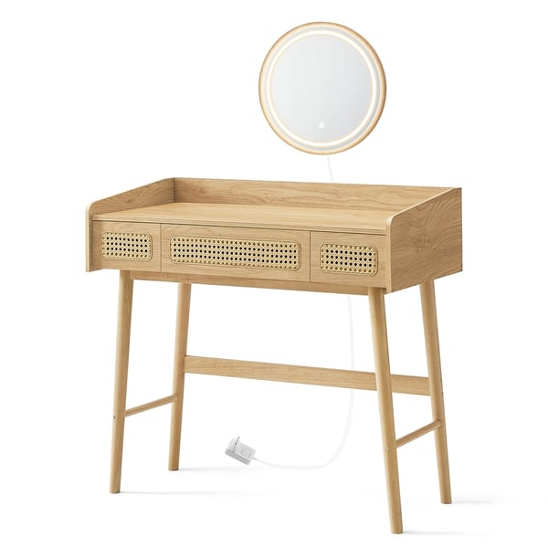 Toiletbord 43x90x82 cm beige, træ