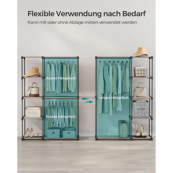 Garderobeskap, 112x43x165 cm, Taupe