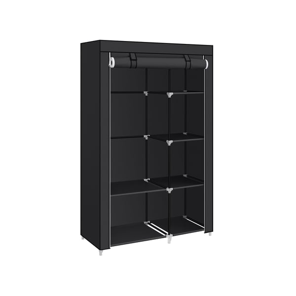 Tøygarderobe, 45x105x168 cm, svart