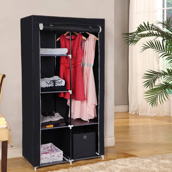 Garderobe, stofgarderobe, 88x45x170 cm, sort