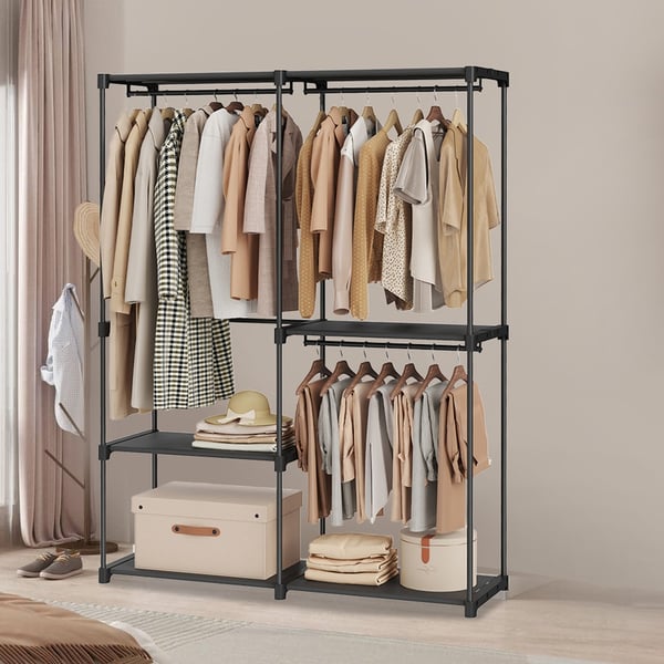 Åben Garderobe, 138x43x182 cm, Sort