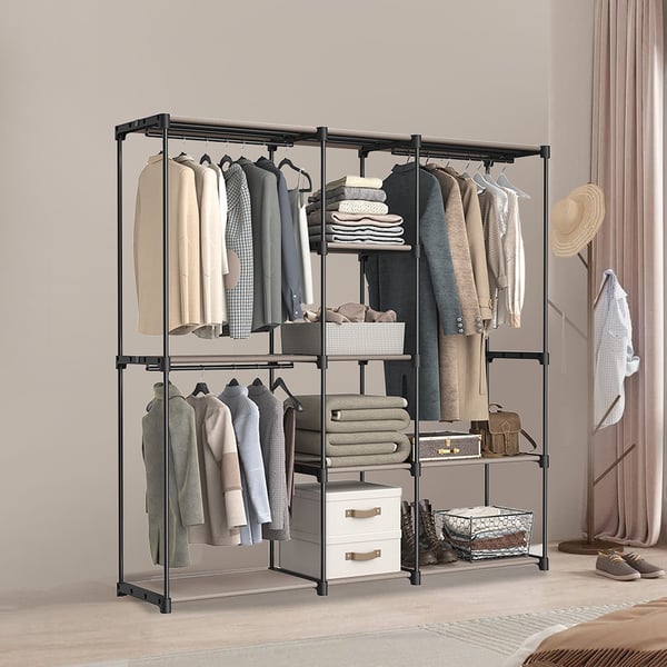 Garderobeskap, 43x182x182 cm, Taupe