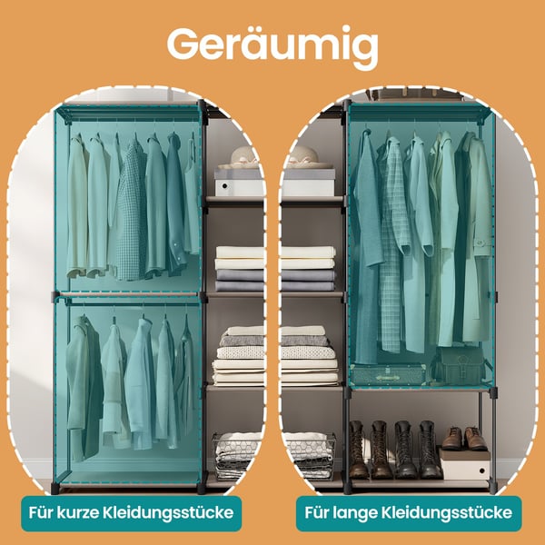 Garderob, 43x182x182 cm, Taupe