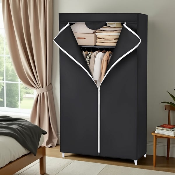 Foldbar Garderobe, 75x160x45 cm, Sort