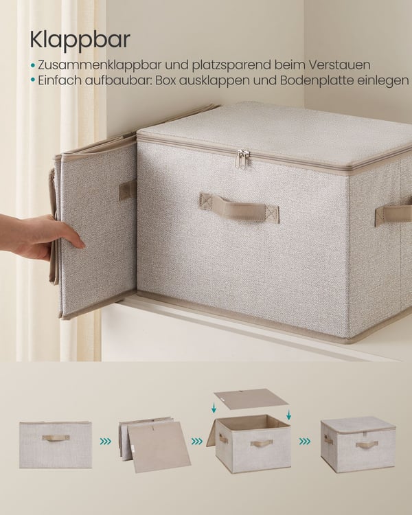 Oppbevaringsbokssett, 40x30x25 cm, Beige