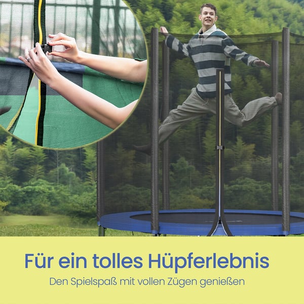 Trampolin, 183 cm i diameter, Blå