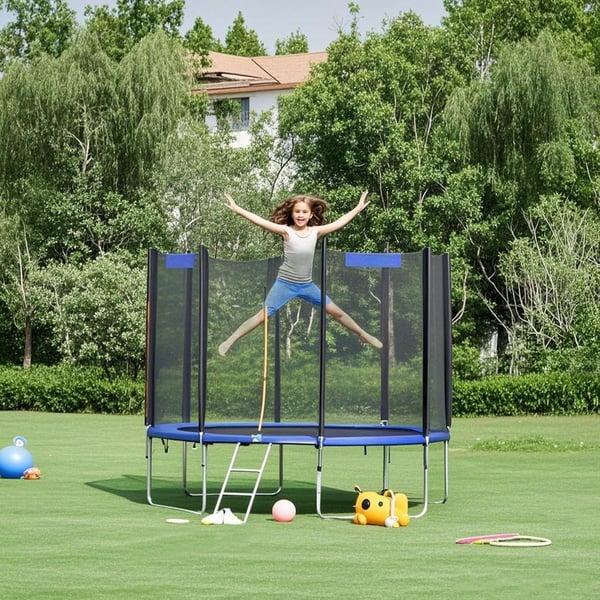 Trampolin, 305 cm diameter, Blå
