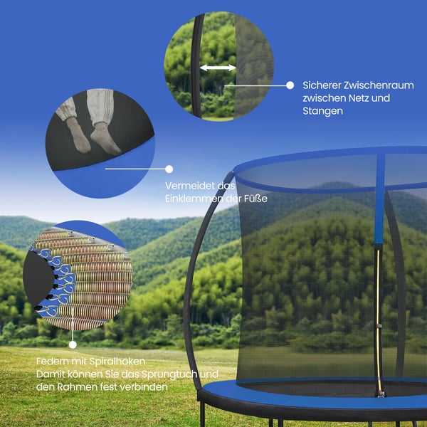 Trampolin, 305 cm diameter, Blå