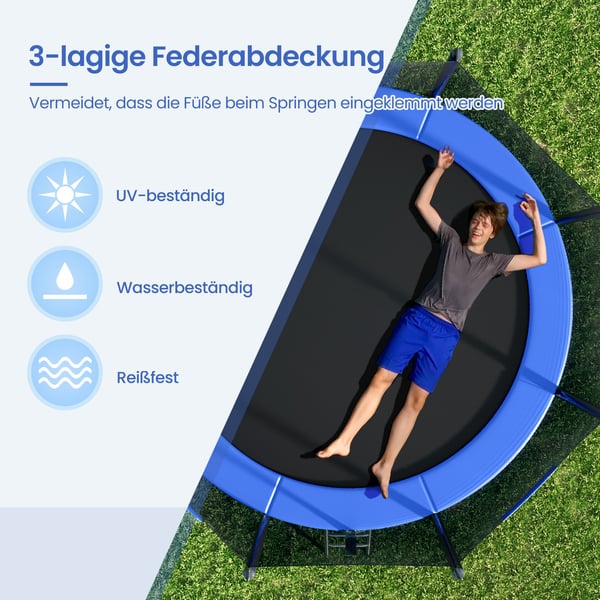 Trampolin, 305 cm diameter, Blå