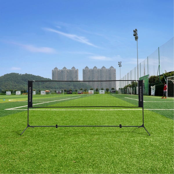 Badmintonnät, justerbart, svart