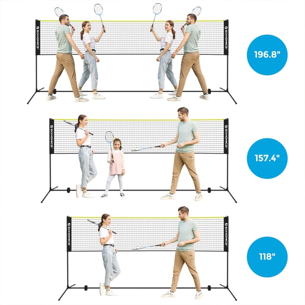Badmintonnettsett, 500x103x155 cm, Svart