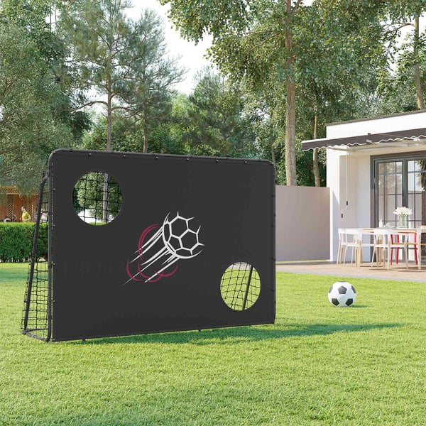 Fotballmål, 215x76x150 cm, Svart