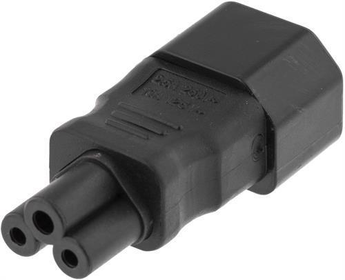DELTACO Strømfordeler, IEC 60320 C14 - IEC 60320 C5, 250V/2,5A, sort