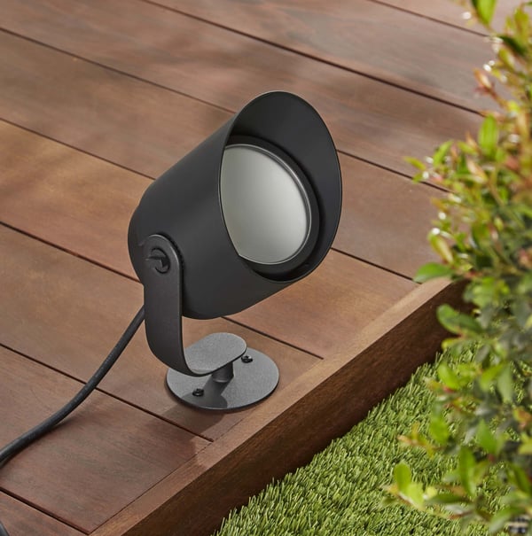 Philips Lily XL HUE Outdoor vit och färg ambiance -trädgårdsspotlight, 24 V, 24 cm, antracit, för utomhusbruk 15 W
