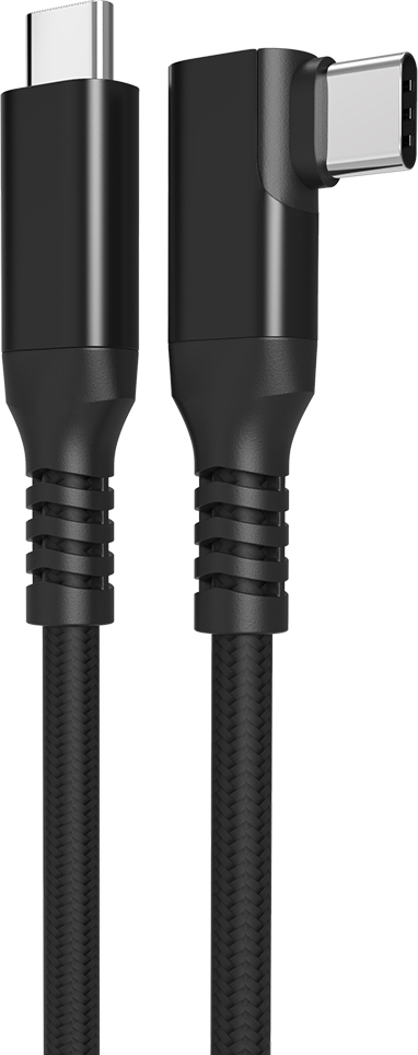 Fuj:tech USB-C 90° - USB-C-kabel, 1 m, svart