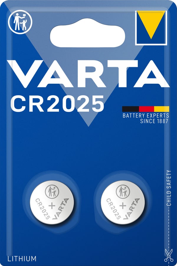 Varta CR2025 lithiumbatteri, 3 V, 2 stk.