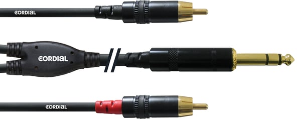 Cordial -signal kabel, 6,3 mm - 2 x RCA, 1,5 m