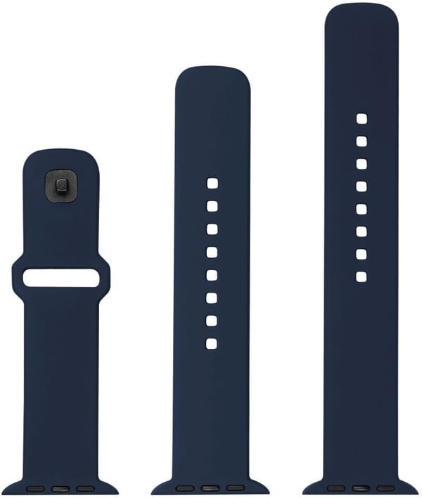 Fixerad silikonrem för smartklocka, Apple Watch 42 / 44 / 45 mm, blå