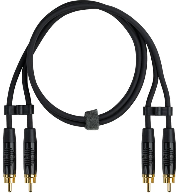 Fuj:tech 2 x RCA hane – 2 x RCA ljudkabel, 2 m, svart