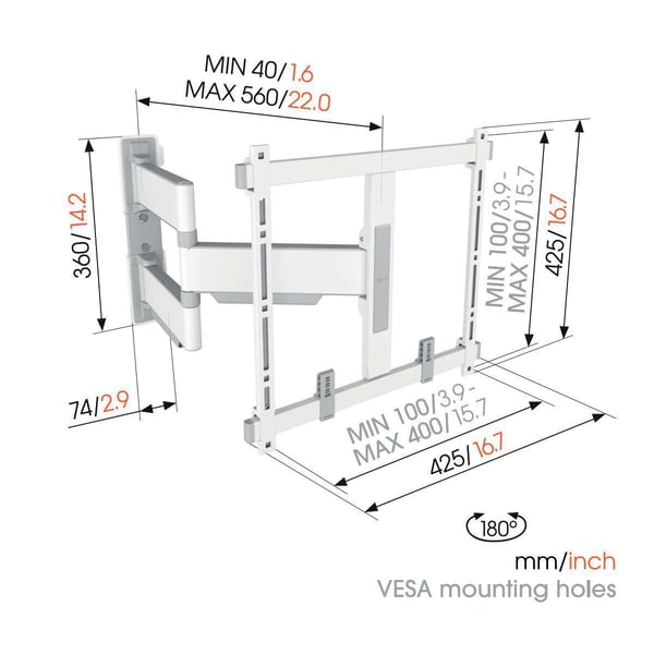 Vogel's TVM 5445 Full Motion+ TV-väggfäste, vitt