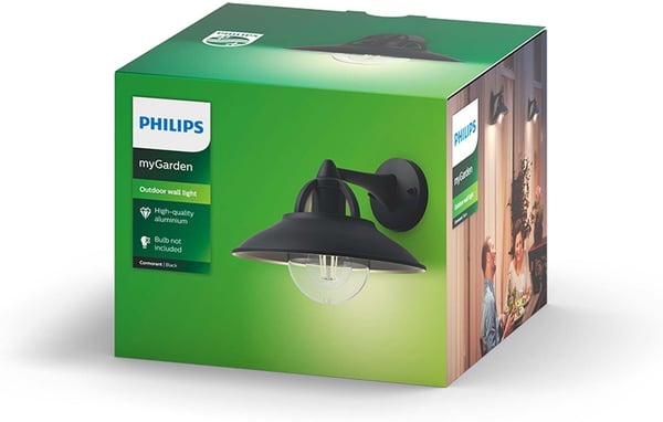 Philips Skarvandt fasadbelysning, svart, E27