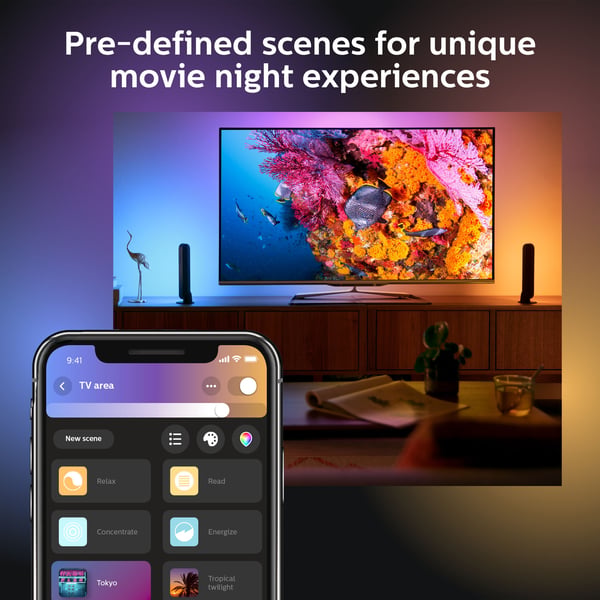 Philips Hue Play -lysbar smartlampe, 2 stk, sort
