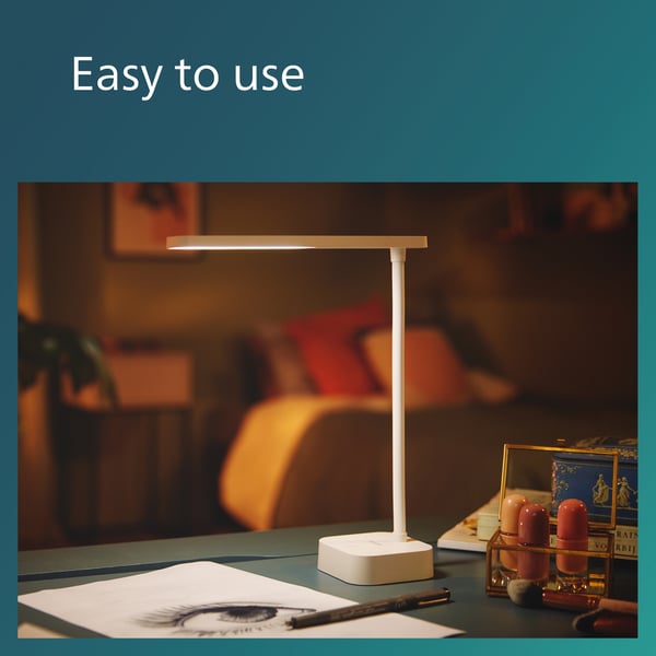 Philips Tilpa DSK212 -skrivbordslampa, vit