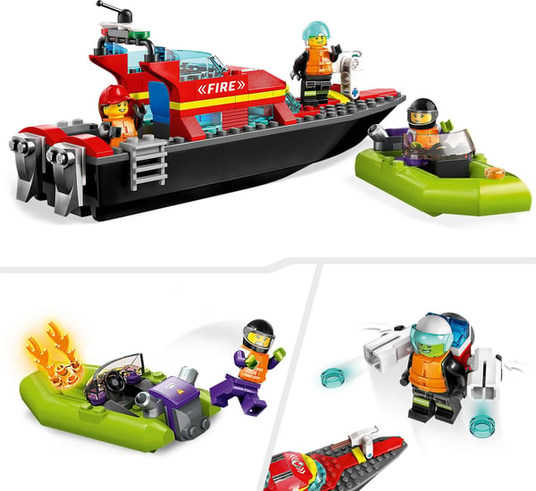 LEGO City Brandräddningsbåt 60373 Bygg- och lekset (144 delar)