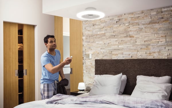 Philips Amigo Flat Fan Ceiling IR RD 20W+42W -fläktlampa, vit