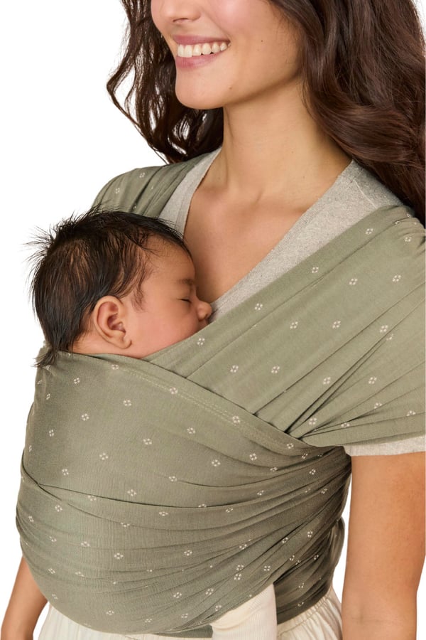 Ergobaby Aura Sustainable Knit bæresele, Soft Olive Diamonds