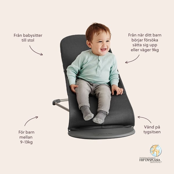 BabyBjörn Gungstol Balance Soft Vävd Mélange, Mörkgrå/Grå