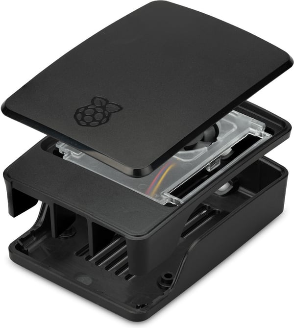 Raspberry Pi-låda för Pi 5, svart/grå