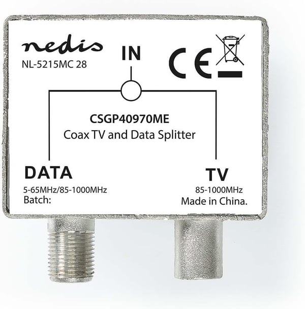 Nedis TV / Data-splitter, til brug med fjernsyn og kabelmodem