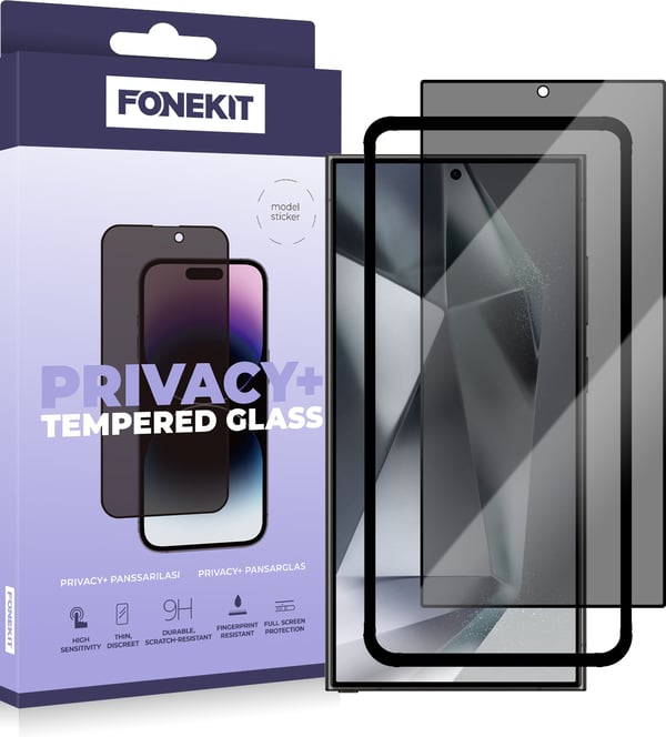 FoneKit Privacy+ Full Cover -skärmskydd, Google Pixel 8, svart