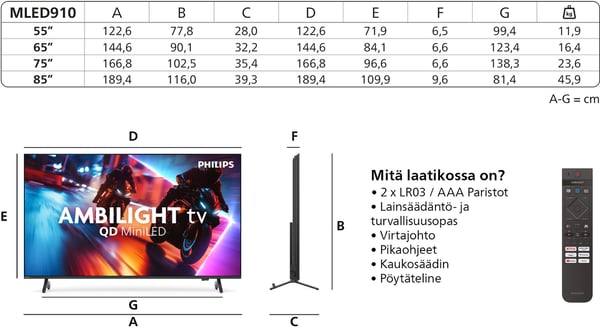 Philips 65" MLED910 – 4K QD Mini-LED Ambilight TV