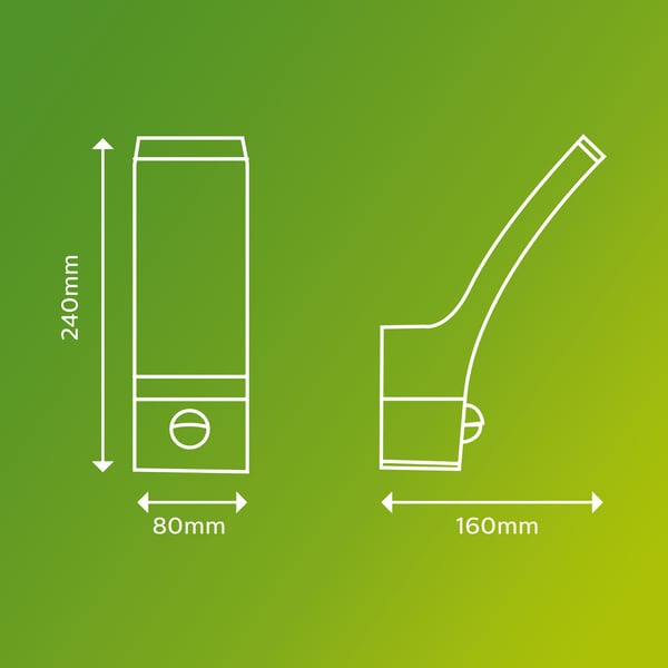 Philips Splay -vägglampa, antracit, 4000K, IR