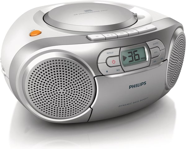 Philips AZ127 -bärbar CD-spelare, silver