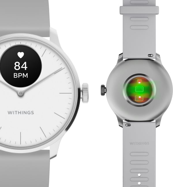 Withings Scanwatch Light -smartklocka, 37 mm, vit / grå