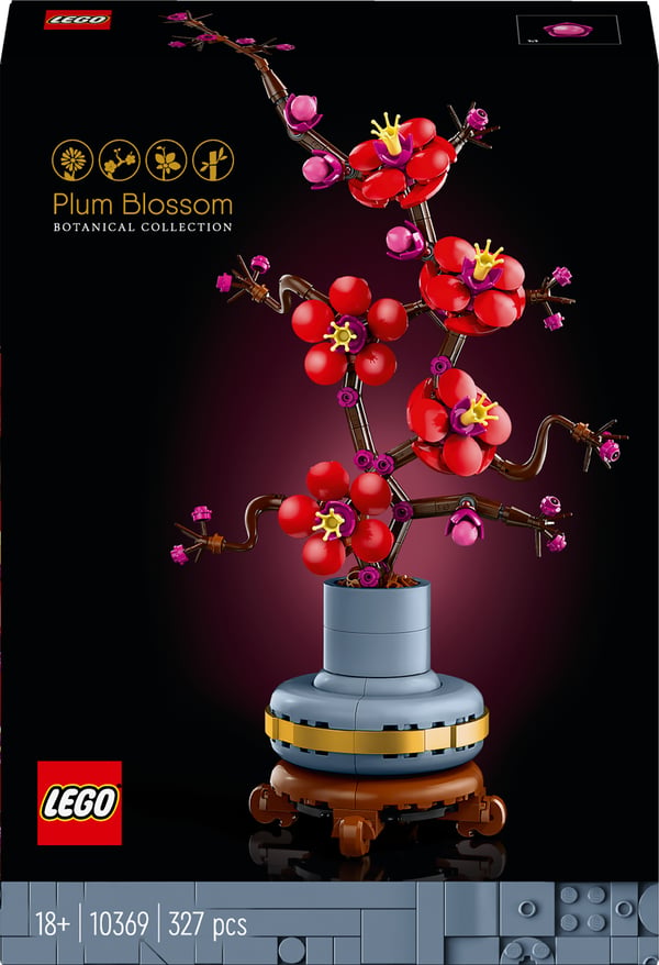 LEGO Icons Plommonblomma Blomsterprydnad att visa upp 10369