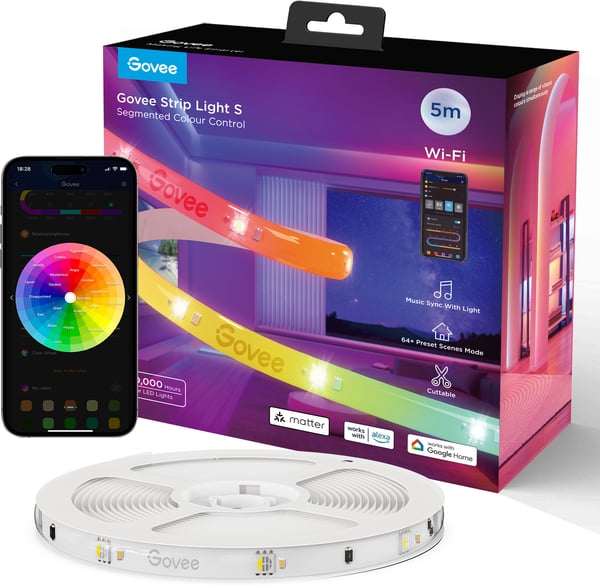 Govee RGBIC LED Lightstrip - LED-ljusslinga, 5 m