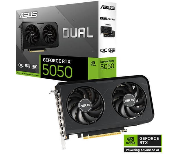 Asus DUAL GeForce RTX 5050 OC grafikkort, 8 GB