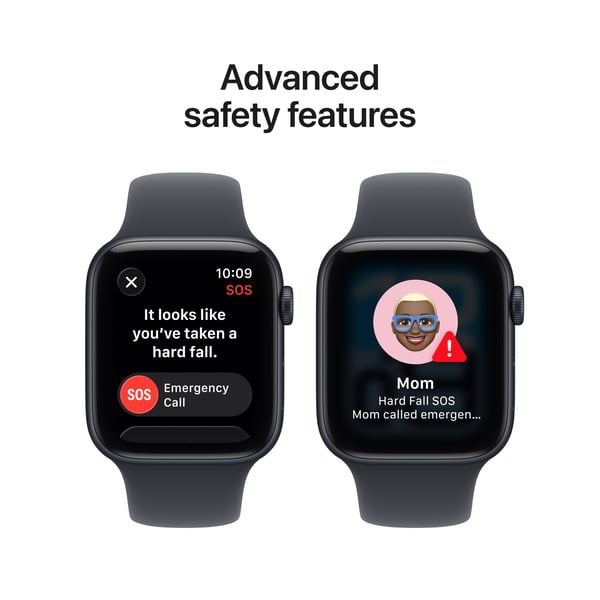 Apple Watch SE 3 (GPS) 44 mm midnatt aluminiumhölje och midnatt sportarmband, S/M