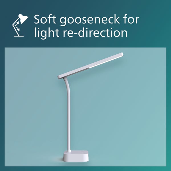 Philips Tilpa DSK212 -skrivbordslampa, vit