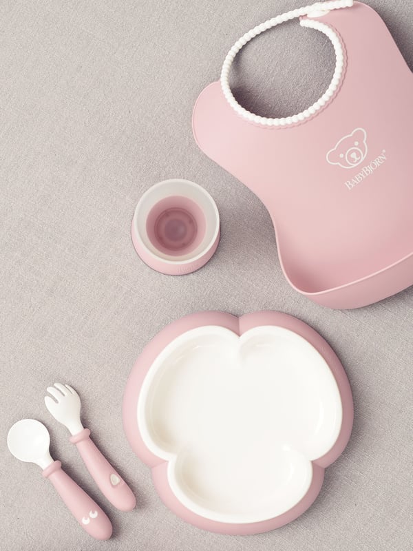 BabyBjörn Baby Dinner Set - BabyMadsæt, 5 dele, lyserød