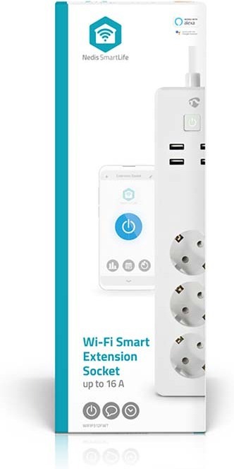 Nedis SmartLife WIFIP312FWT smart stikkontakt, 16 A, 3680 W