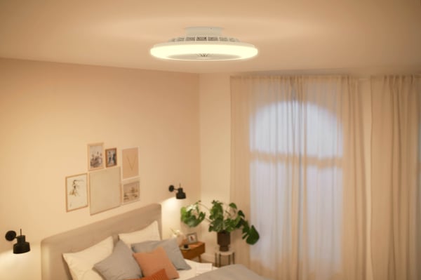 Philips Amigo Flat Fan Ceiling IR RD 20W+42W -fläktlampa, vit