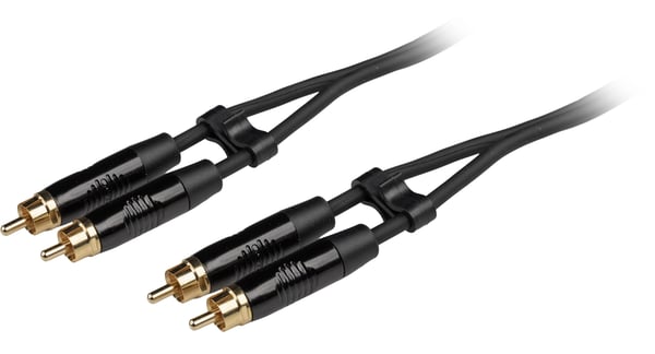 Fuj:tech 2 x RCA hane – 2 x RCA hane ljudkabel, 5 m, svart