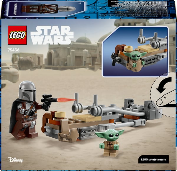 LEGO Star Wars TM 75436 Mandalorianens och Grogus speeder-cykel
