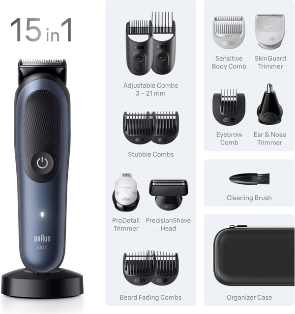 Braun All-in-One Serie 7 multifunktionstrimmer, AIO7580, blå