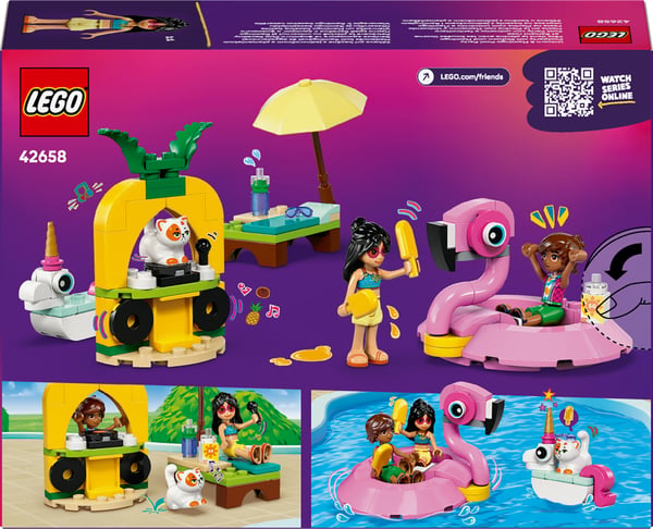 LEGO Friends 42658 - Poolparty – Enhörning och flamingo